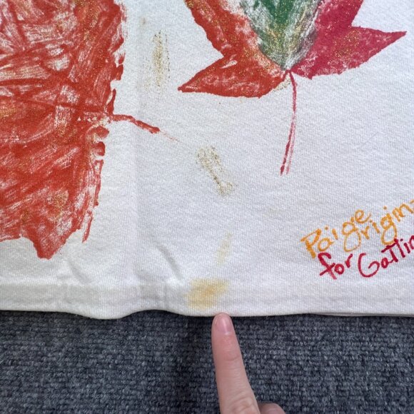 VTG Screen Stars Sweater Sweatshirt XL 90s Womens USA Made Floral Glitter - Picture 7 of 10